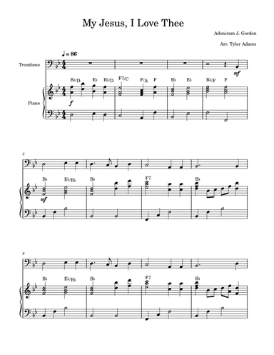 My Jesus, I Love Thee (Trombone Solo and Piano)