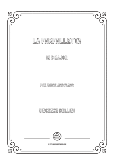 Bellini-La farfalletta in B Major,for voice and piano