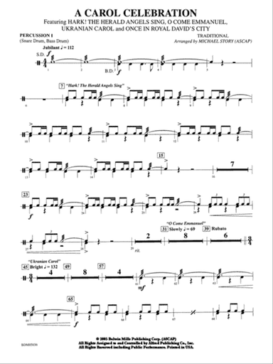 A Carol Celebration: 1st Percussion