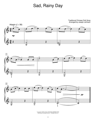Sad, Rainy Day (arr. Joseph Johnson)