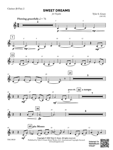 Sweet Dreams: 2nd B-flat Clarinet