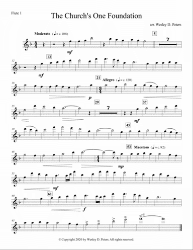 The Church's One Foundation (Flute Quartet)