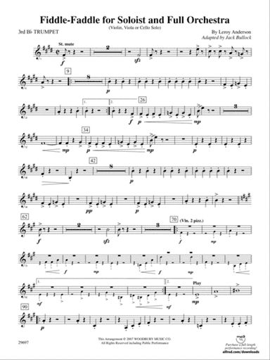 Fiddle-Faddle for Soloist and Full Orchestra: 3rd B-flat Trumpet