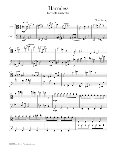 Harmless - for viola and cello