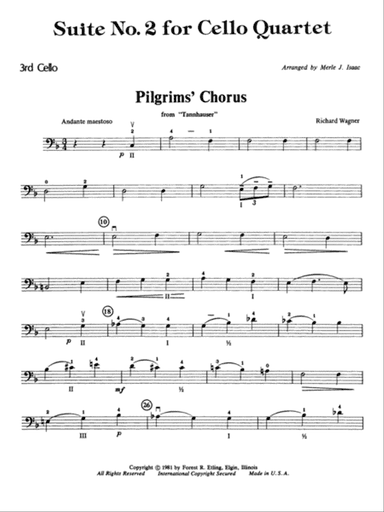Highland/Etling Cello Quartet Series: Suite No. 2: 3rd Cello