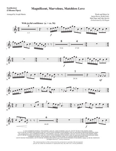 Magnificent, Marvelous, Matchless Love (arr. Joseph M. Martin) - Synth (Uilleann Pipes)