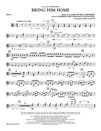 Bring Him Home (from Les Miserables) (arr. John Leavitt) - Viola