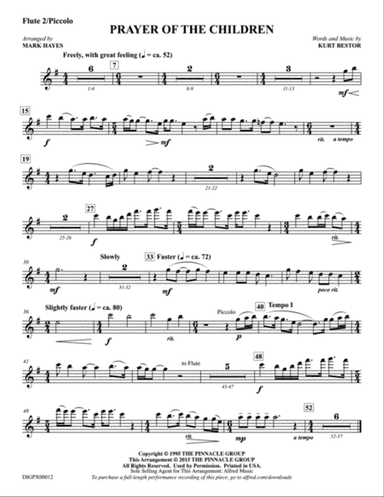 Prayer of the Children: Flute 2/Piccolo