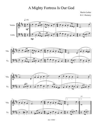 A Mighty Fortress is Our God (Violin and Cello Duet)