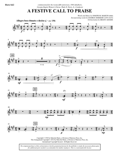 A Festive Call to Praise - F Horn 1,2