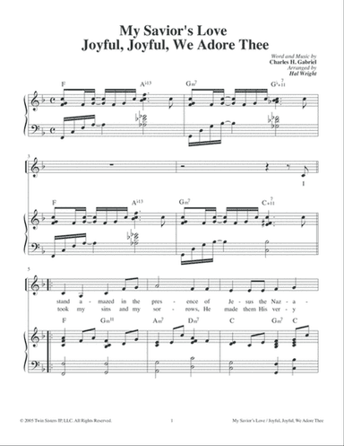 My Savior's Love / Joyful, Joyful, Joyful, We Adore Thee