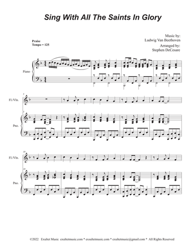 Sing With All The Saints In Glory (Flute or Violin solo and Piano)
