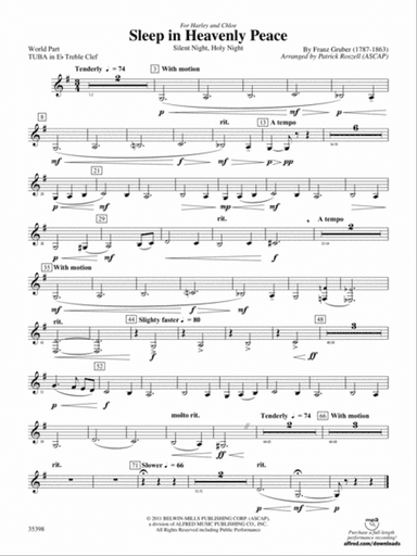 Sleep in Heavenly Peace: (wp) E-flat Tuba T.C.