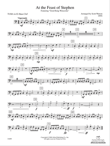 At the Feast of Stephen: (wp) E-flat Tuba B.C.