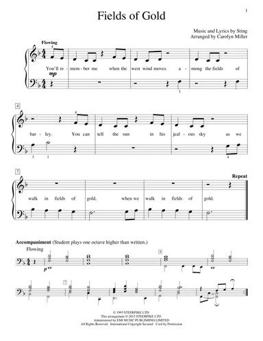 Fields Of Gold (arr. Carolyn Miller)