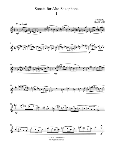 Sonata For Alto Saxophone