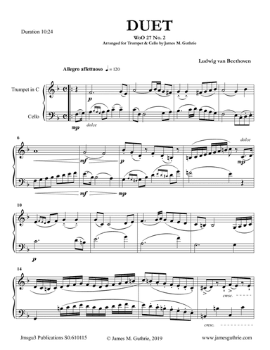 Beethoven: Duet WoO 27 No. 2 for Trumpet & Cello