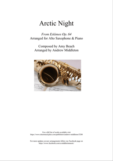 Arctic Night arranged for Alto Saxophone and Piano