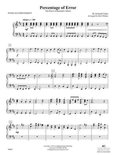 Percentage of Error: Piano Accompaniment