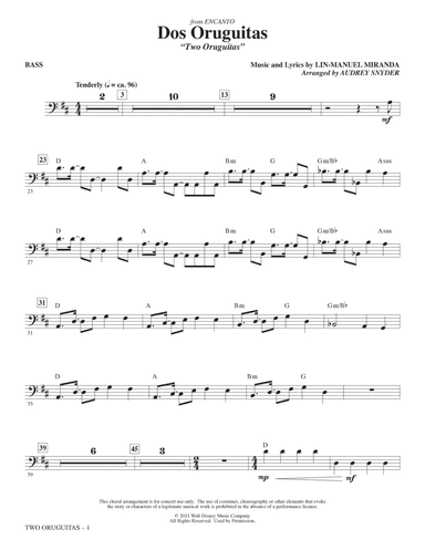 Dos/Two Oruguitas (from Encanto) (arr. Audrey Snyder) - Bass