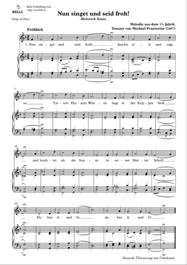 Nun singet und seid froh! (Solo song) (F Major)