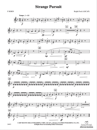 Strange Pursuit: 1st F Horn