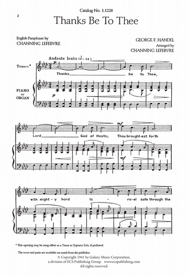 Thanks Be To Thee (Downloadable)