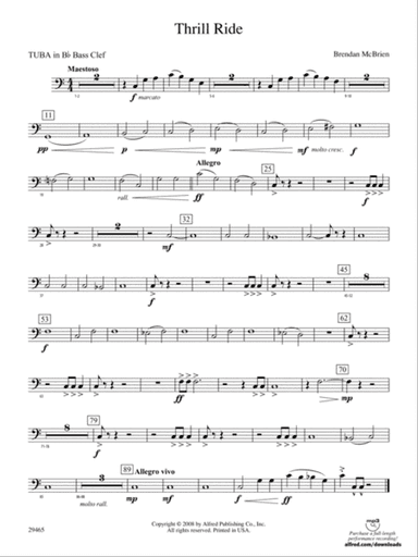 Thrill Ride: (wp) B-flat Tuba B.C.
