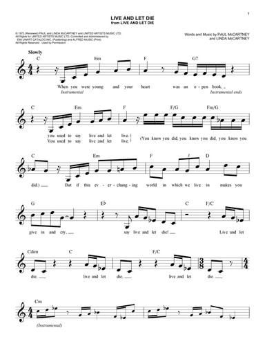 Live And Let Die