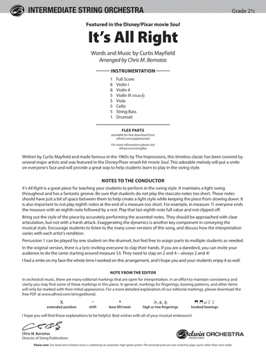 It's All Right: Score