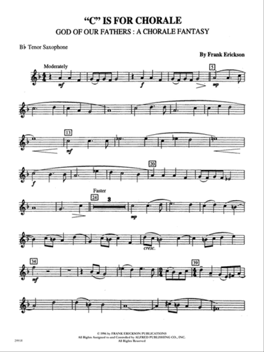 C Is for Chorale (God of Our Fathers: A Chorale Fantasy): B-flat Tenor Saxophone