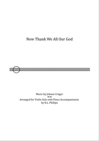 Now Thank We All Our God - Violin Solo with Piano Accompaniment