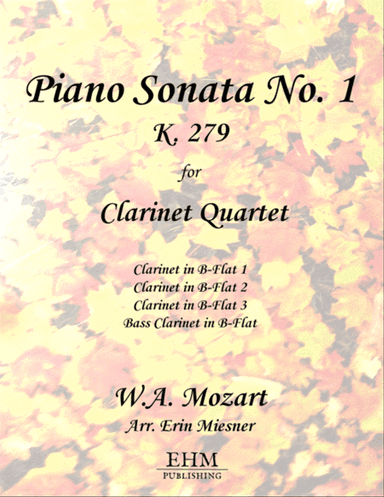 Mozart Piano Sonata No. 1, K. 279 for Clarinet Quartet