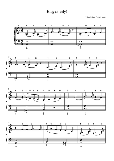 Hey, sokoly! for Easy Piano
