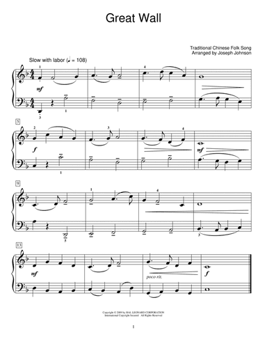 Great Wall (arr. Joseph Johnson)