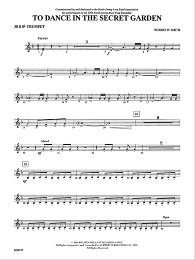 To Dance in the Secret Garden: 3rd B-flat Trumpet