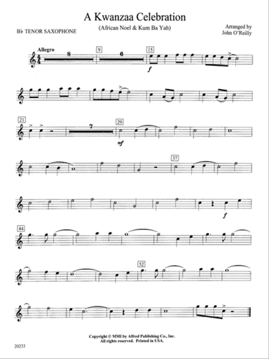 A Kwanzaa Celebration: B-flat Tenor Saxophone
