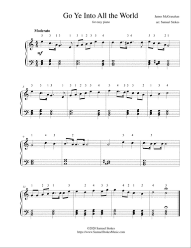 Go Ye Into All the World - for easy piano