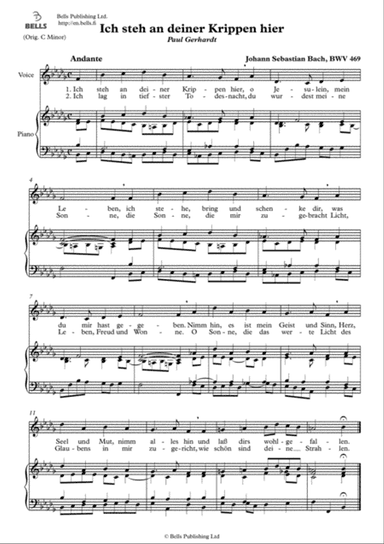 Ich steh an deiner Krippen hier, BWV 469 (B-flat minor)