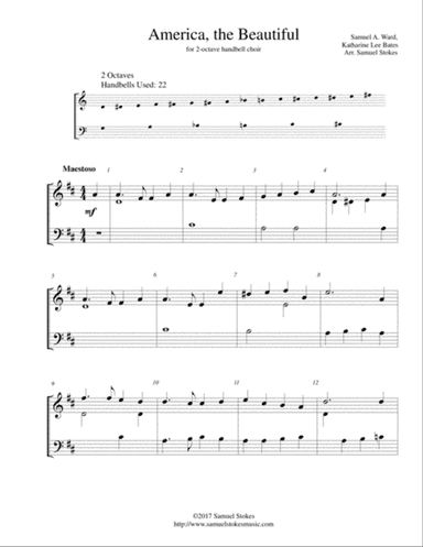 America, the Beautiful (O Beautiful for Spacious Skies) - for 2-octave handbell choir