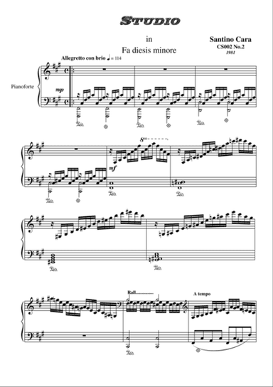 Studio no.2 in F sharp minor for piano