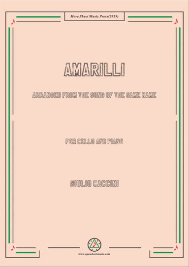 Caccini-Amarilli, for Cello and Piano