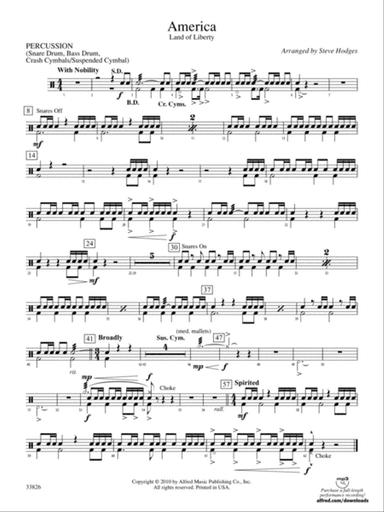 America - Land of Liberty: 1st Percussion