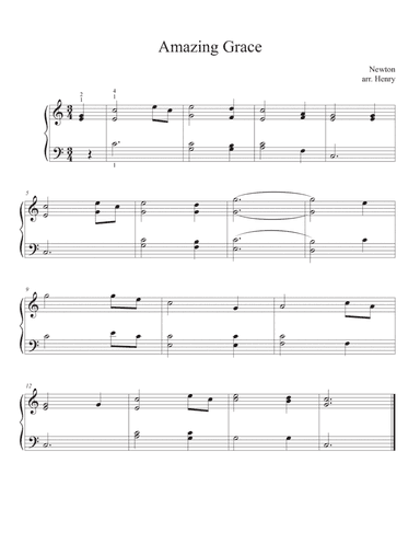 Amazing Grace - intermediate piano