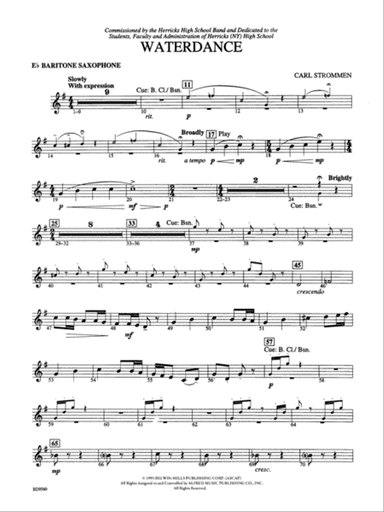 Waterdance: E-flat Baritone Saxophone