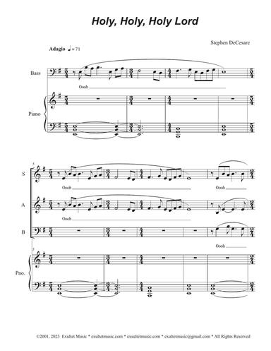 Holy, Holy, Holy Lord (Tenor solo with SAB)