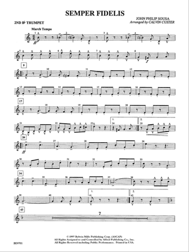Semper Fidelis: 2nd B-flat Trumpet