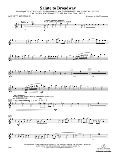 Salute to Broadway: E-flat Alto Saxophone