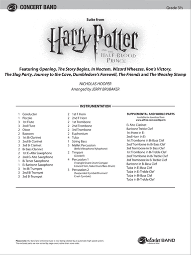 Harry Potter and the Half-Blood Prince, Suite from: Score