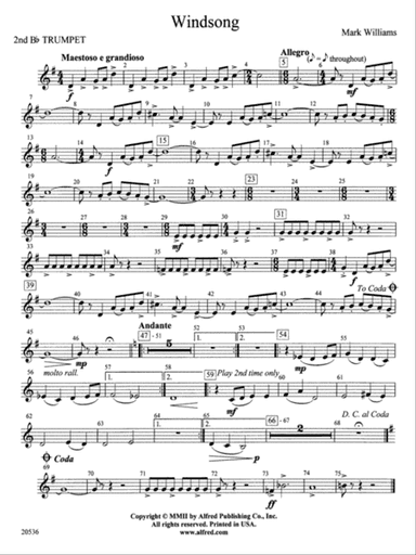 Windsong: 2nd B-flat Trumpet